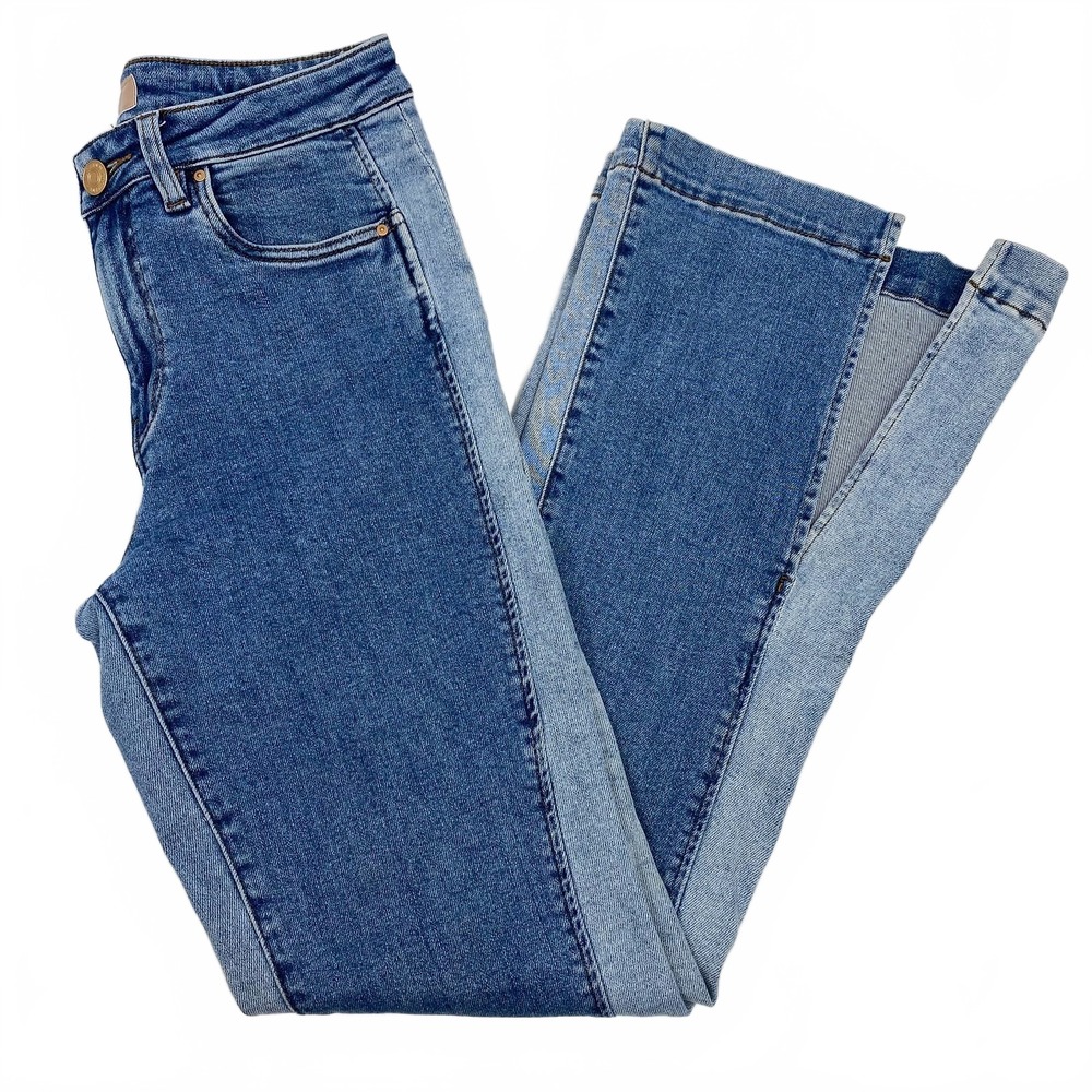 Kut from the Kloth Blue Light Wash Two-Tone Ana Flare Jeans | Women’s Size 6